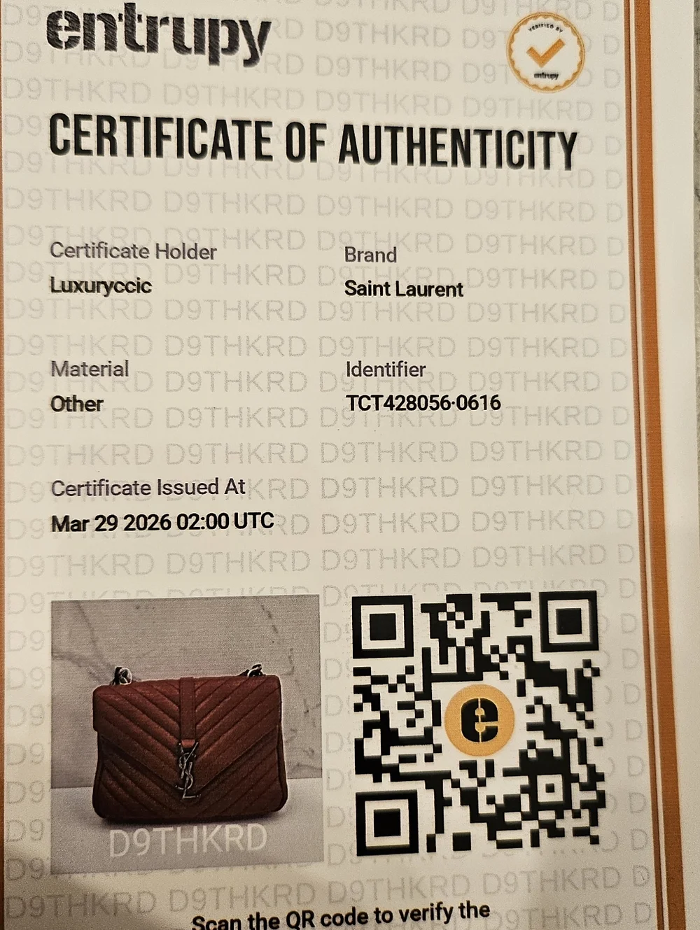 YSL Saint Laurent College Medium Red Chevron Leather Bag - Picture 14 of 16